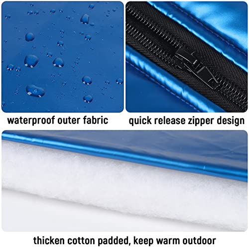 SMALLLEE_LUCKY_STORE Pet Colorblock Sport Waterproof Winter Jacket Vest with Harness D-ring for Small Medium Dog Cat Zip-up Padded Puppy Coat Chihuahua Yorkie French Bulldog Warm Clothes,Blue,M - Image 3