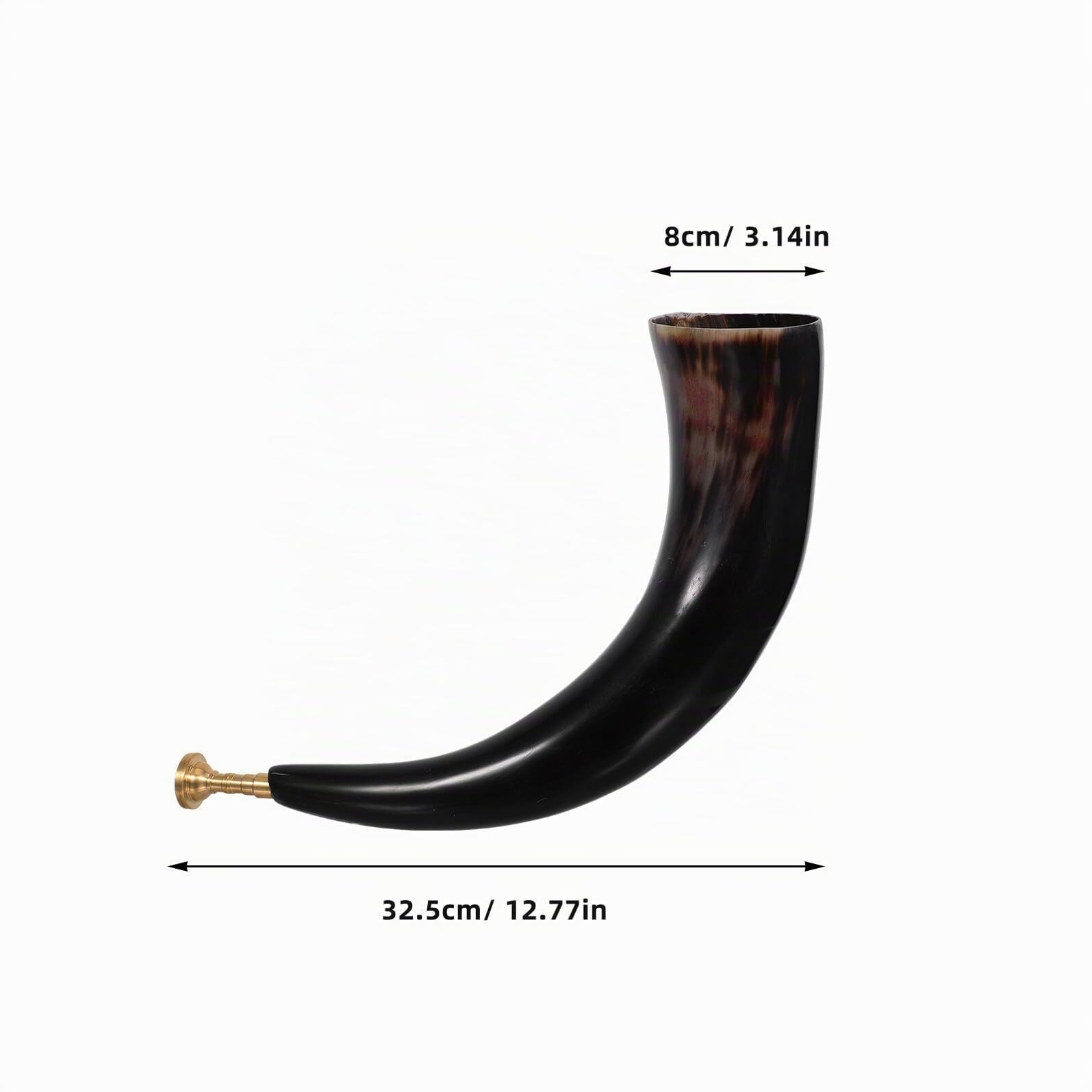 Corno Vichingo in Vero Corno di Bue Nero, Accessorio Portatile per Cosplay e Feste Pirata Tonalità Risonante e Design Ispirato al Cowboy Storico