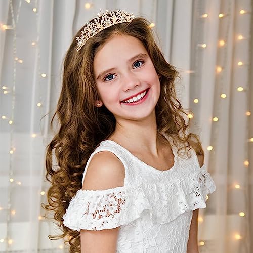 Image of Aprince Tiaras for Girls Princess Crowns for Little Girls Tiaras for Women Girls Crown Wedding Tiara Headband Princess Crown Hair Accessories for Prom Birthday Costume Party Gold Crown