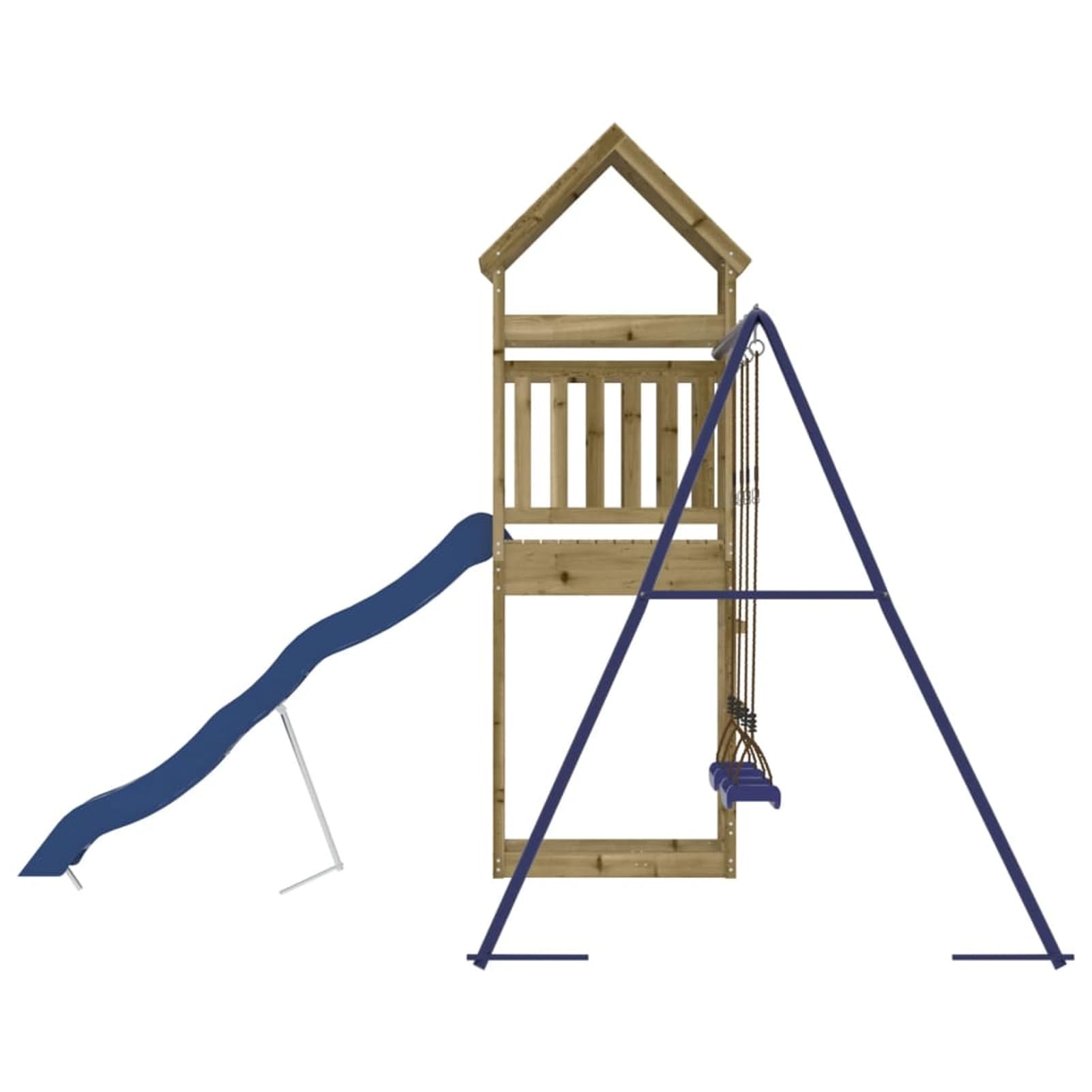 SECOLI Parco Giochi Bambini Esterno Giochi da Esterno per Bambini Scivolo da Giardino per Bambini Casetta in Legno per Bambini Altalena da Giardino per Bambini di Pino Impregnato