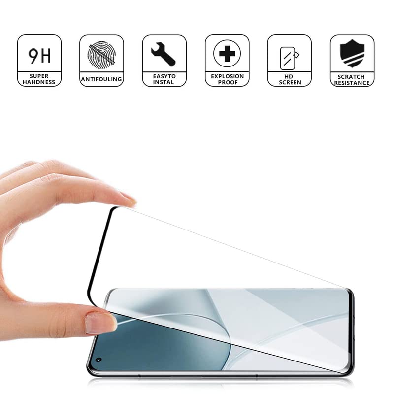 Image of For Oneplus 11 5G Tempered Glass Front Full Glue Screen Protector Full Screen Coverage [Edge to Edge] Slim Tempered Glass 9H Hardness Protector For Oneplus 11 5G Black