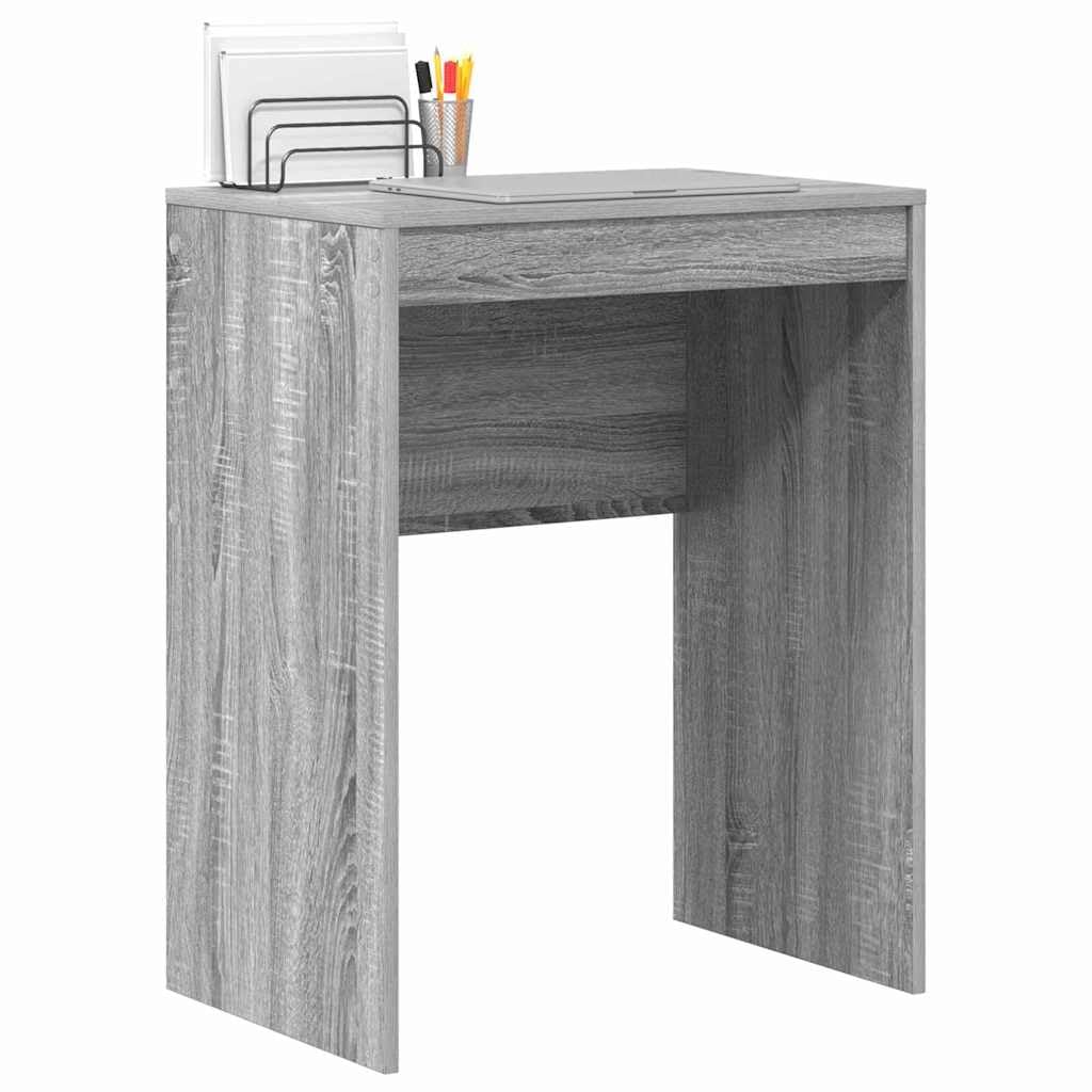 vidaXL Desk Grey Sonoma 60 x 40 x 76 cm, Compact Desk, Modern Style, Ergonomic Workspace, Functional Writing Table, Durable Indoor Furniture for Small Rooms
