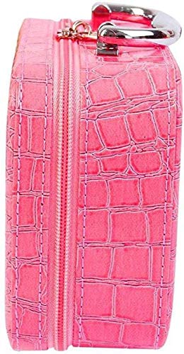 SEASPIRIT Latest Stylish Makeup Box for Women | Cosmetic Storage Boxes | Jewellery Organizer | Toiletry Bag with Compact Magnifying Mirror for Travel - Light Pink 1