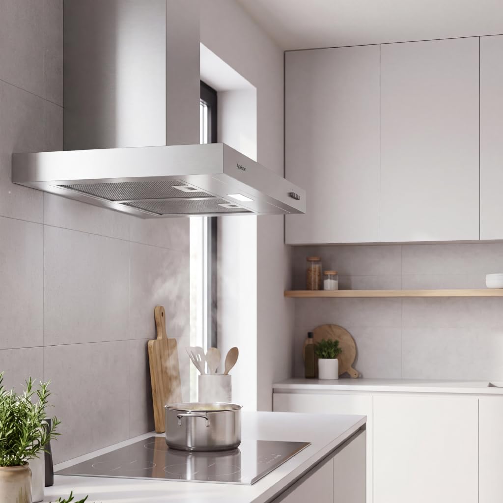 Apelson Okap kuchenny TALIA 601 X/A 3-poziomowy wyciąg sterowanie mechaniczne pojemność 301 m3/h Cichy 60 dB LED Łatwa instalacja Kolor szary stal nierdzewna