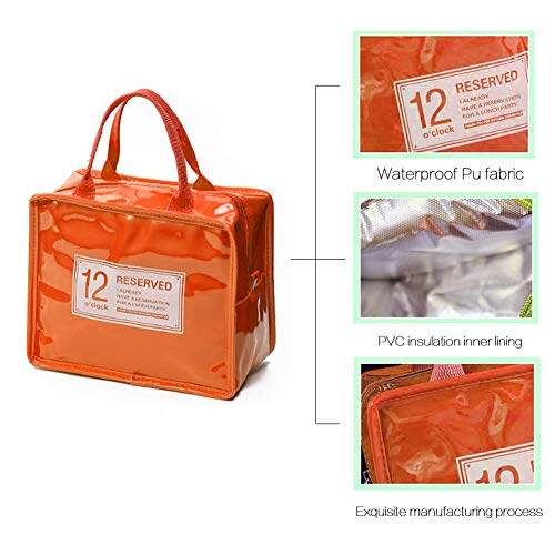 Bidiri PU Waterproof Insulated Lunch Bag Durable Insulated Box Insulated Lunch Tote Bag