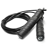 Jump Rope - Fast Speed Cable / Fully Adjustable Length / Ball Bearing Handles / Carry Case Included