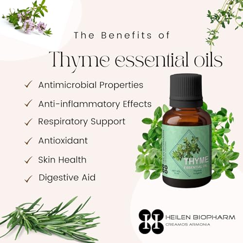 Image of Heilen Biopharm Thyme Essential Oil For Anti-Bacterial & Improve Skin Health - 15 mL Bottle Pack of 1
