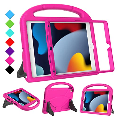 RTOBX Kids Case for iPad 10.2 & 10.5, iPad 9th/8th/7th Generation 10.2' 2021 2020 2019 Case with Screen Protector, iPad Air 3rd Gen/Pro 10.5 inch Protective Cover with Handle Stand, Pink