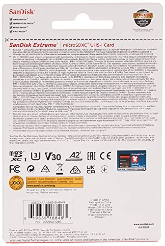 Image of SanDisk Extreme microSD UHS I Card 128GB for 4K Video on Smartphones,Action Cams 190MB /s Read,80MB /s Write & Ultra Dual Drive Go USB Type C Pendrive for Mobile (Black, 128 GB, 5Y - SDDDC3-128G-I35)