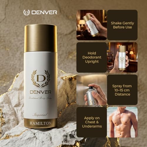 Denver Imperial Deodorant Body Spray para Hombre Pack de 3 miniatura 4