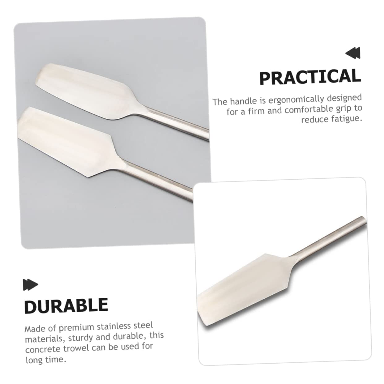 jojofuny Frattazzo in Acciaio Inossidabile Manico Ergonomico Strumento per Muratura e Pavimentazione Utensile Professionale per Edilizia e Costruzione Muri | Finitura Angoli e Riparazioni Murarie, Impugnatura Ergonomica, Utensile per Posa e Lavori di Pavi