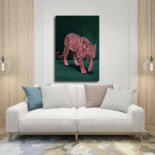 Impression sur toile léopard rose 30x45 cm pour décoration murale - 5