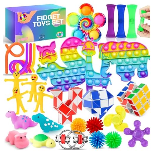 Lubibi 30 PCS Juguetes Sensoriales Niños y Adultos,Pop it Fidget Toy Set,Juguetes Antiestrés,para Aliviar el Estrés y la ansiedad,Regalos cumpleaños niños,Autismo,TDAH,para Niños Adultos Relajarse
