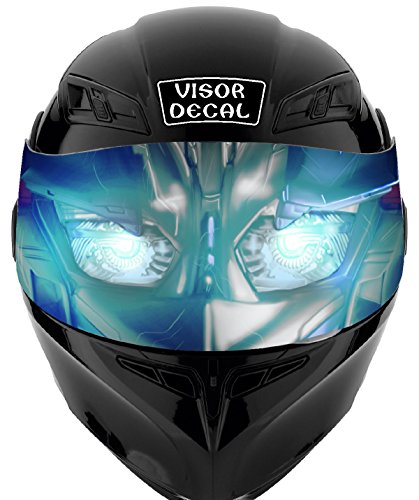 V03 Robot Visor Tint Decal Graphic Sticker Helmet Fits: Icon Shoei Bell HJC Scorpion AGV V2 (V03 Robot)