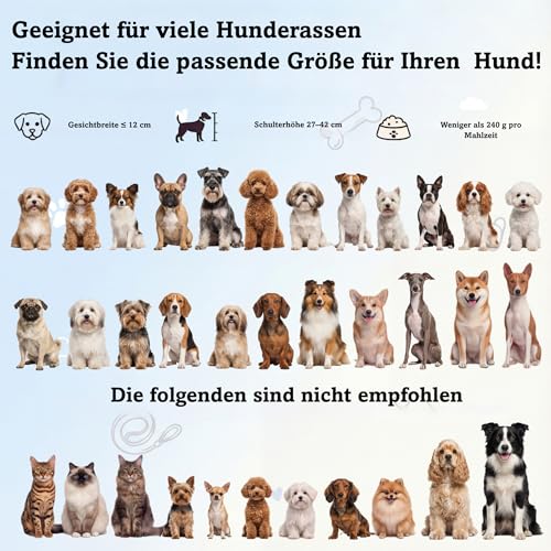 Antischlingnapf Hundnapf Erhöht Keramik Napfset - Doppel-Fressnapf für langsames Fressen - Futternapf & Wassernapf mit rutschfestem Kunststoff-Ständer - Für kleine und mittelgroße Hunde