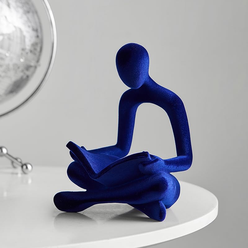 Figura Decorativa Abstracta de Lectura en Resina Azul miniatura 4