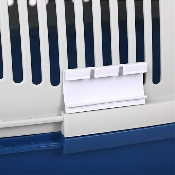 Pet Carrier Airline Pet Kennel Top Load 360 Degree Ventilation Pet Carrier for Kittens Pet Sky Kennel Color: Blue, Size: 60 x 39 x 35cm