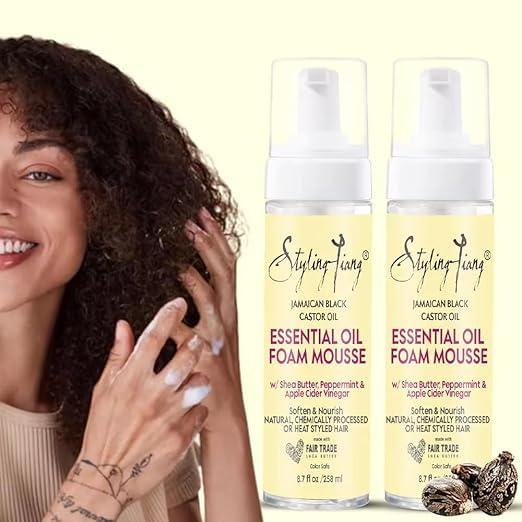 DANDVAT Professional Hair Styling Foam for Wavy & Curly Hair | Non-Sticky Formula for Enhanced Definition, Frizz Control, Hydration, Volume, and Shine | Wavy Hair Mousse Suitable for Both Women and Men.