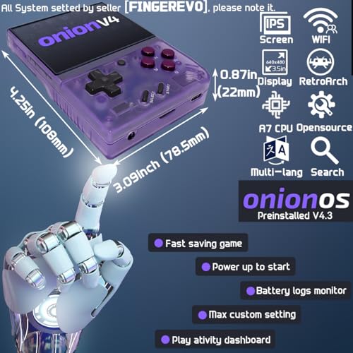 Image of Miyoo Mini Plus OnionOS Handheld Game Console 3.5-inch 640*480 Screen 3000mAh Miyoo-mini+ with Portable Case Transparent Purple