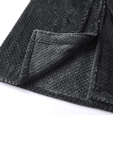 Artfasion Womens Fleece Robe Plush Long Zip-Front Bathrobe With Pockets (X-Large, Grey) #TOP5