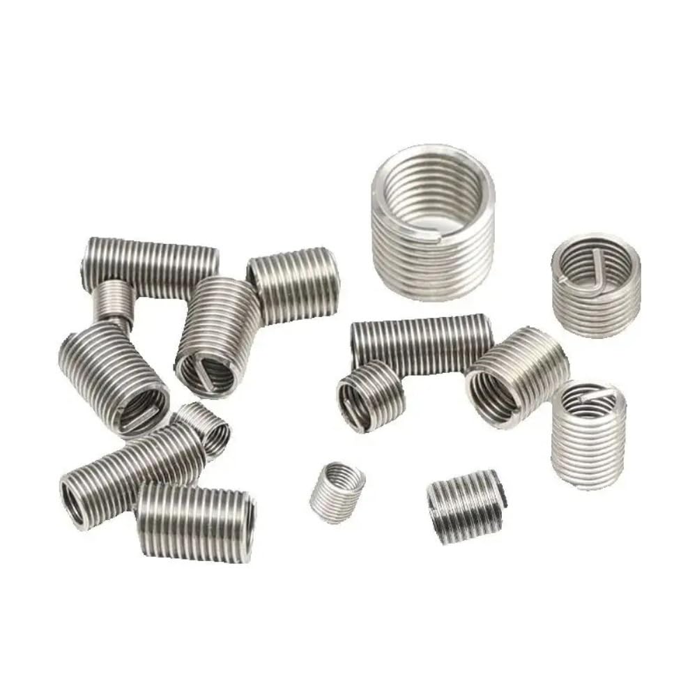 200 Uds 304 insertos de rosca de alambre de acero inoxidable manguito de tornillo casquillo Helicoil inserciones de reparación de rosca de alambre M1.6 M2 M2.5 M3 M4 M5 M6(M6x1x1.5D)