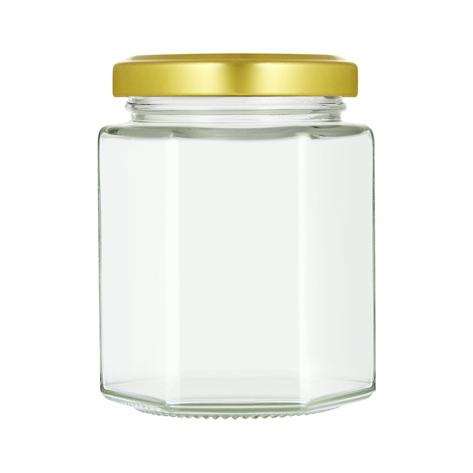 Set of 144 x 190ml/7oz Jam Jars with Lids Hexagonal Glass Honey Jars