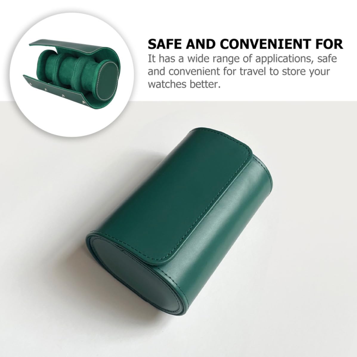 Generico Scatola Custodia Classica ed da Viaggio in Pelle Pu Verde Porta Orologi e Antiurto e Protezione Orologi Viaggi