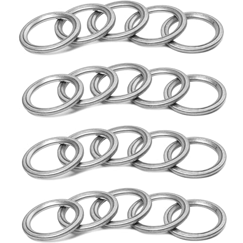 Image of Aluminium Oil Drain Plug Gaskets - 14mm Crush Washer for Leak Proof Sealing - Durable & Reliable Oil Plug Washer - Compatible with Audi & VW Part# N0138157 (Pack of 20)