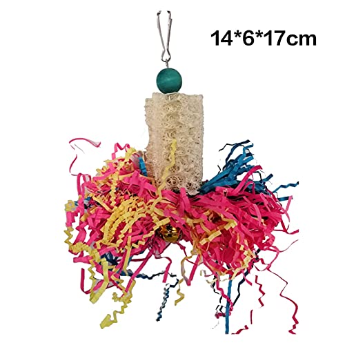 Vogelspeelgoed 5 stks Parrot Speelgoed Set Kleurrijke Vogel Kauwen Foerageren Hangende Loofah Speelgoed voor kleine… - Afbeelding 4