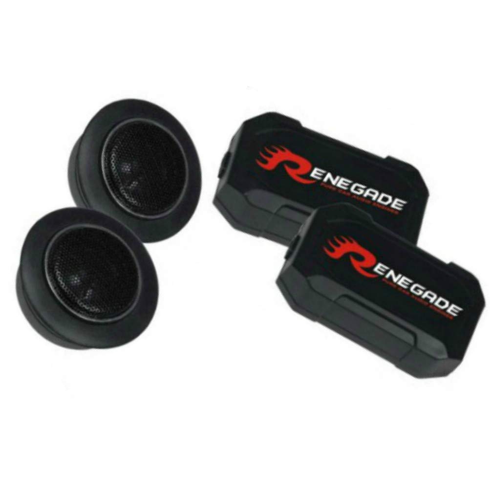 Renegade RX6.2C kit système 2 Voies 6.5" 165 mm 16.50 cm de diamètre 100 Watt rms 200 Watt Max woofer Tweeter Crossover Voiture 4 ohm Noir, la Paire + 3 Sticker Cadeau
