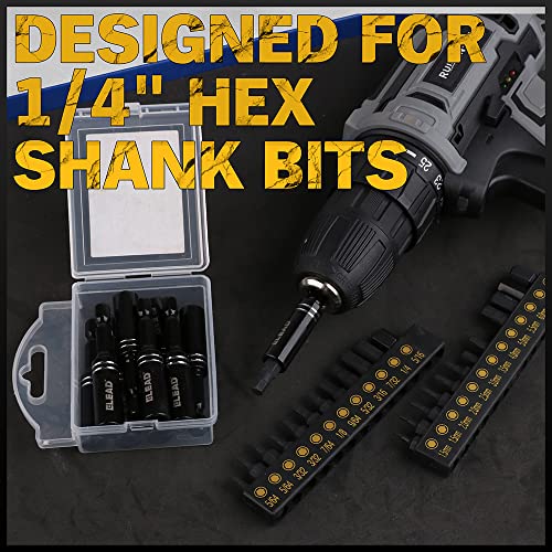 Elead 10X Magnetic Impact Driver Bit Holder With Strong Magnet - Impact Screwdriver Bit Extension Adapter, Impact Screw Driver Bit Extension Holder Adapter For Power Drill, Impact Driver, Nut Driver, #TOP7