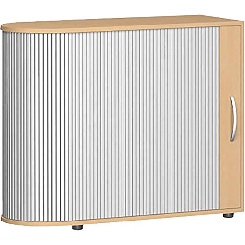 Gera Möbel S-382101-BU Rolloschrank Mailand 2 OH Links anstellbar mit Standfüßen, 100 x 40 x 83 cm, buche