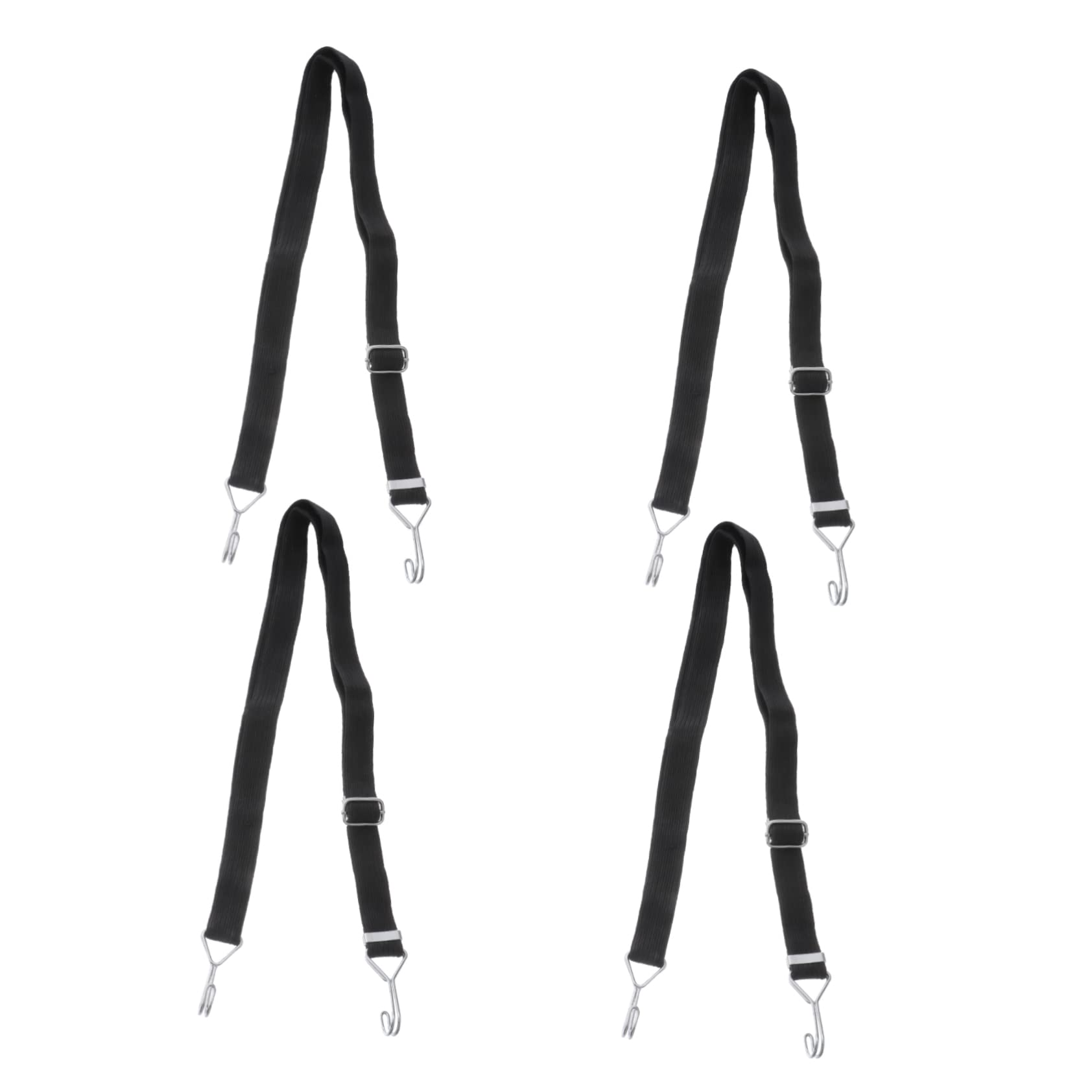 Corde d'attache pour Bagages Élastique Noire en Métal et Latex, Lot de 4 | Sangle Élastique de Chargement, Tendeurs Plats Élastiques Crochet, pour Scooters et Motos, Maintien du Bagage