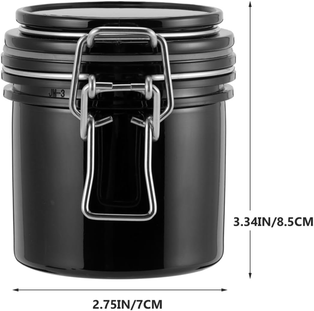 2pcs Activated Carbon Eyelash Glue Storage Containers with Sealing Buckles and Dehumidify Function, Black Plastic Lash Adhesive Storage Tanks for Home Use and Beauty Salon