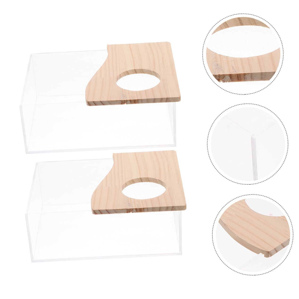KOMBIUDA Badebehälter Transparent für Hamster und Meerschweinchen 2 Stück Acryl Verschleißfest und Sicher zum Spielen und Baden für Zuhause und Tiergeschäft