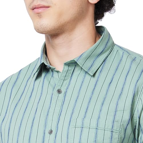 Image of Spykar Men's Regular Fit N /A Full Sleeve Striped Casual Shirts