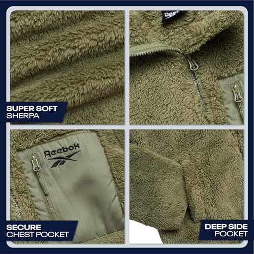 Reebok Womens Sherpa Fleece Jacket Midweight Zip-Up Hooded Winter Coat - image 3