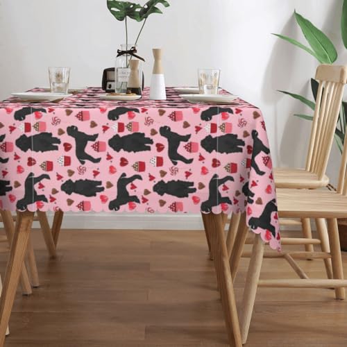 Nappe rectangulaire imprimé caniche rouge antitache pour simplifier vos dîners - 4