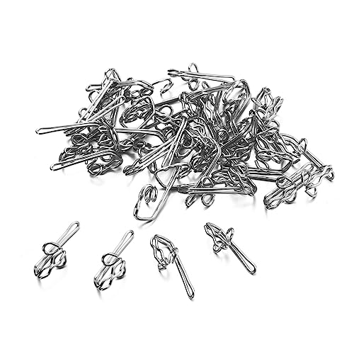 ABOOFAN 80 Pcs Silver Butterfly Curtain Hooks Decorative Hooks for Bathroom Bedroom and Living Lightweight Wire Beautiful Home Decor Accessory