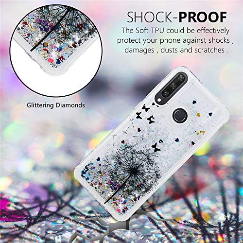 Emaxeler Huawei Y6P Case Cover 3D Creative Design Cartoon Pattern Anti-Fall Shockproof Flowing Quicksand Bling Shiny Liquid Tpu Soft Case For Huawei Y6P Tpu Dandelion Xy. #TOP3