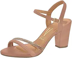 Sandália Feminina Salto Bloco Strass Vizzano Original Confortável