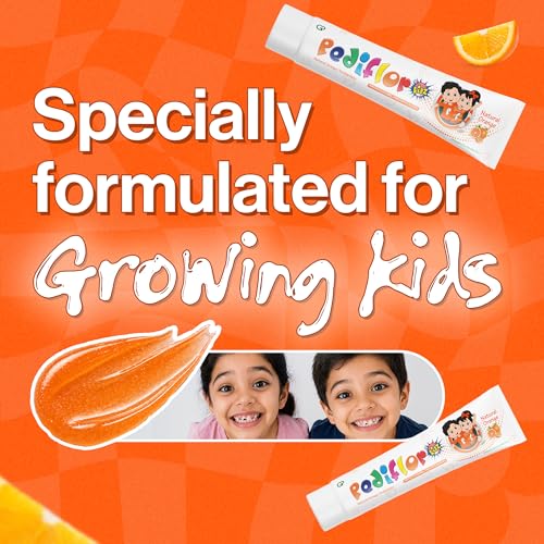 Image of Enafix + Pediflor Green Apple & Orange Toothpaste Combo Pack | Enamel Remineralization Toothpaste (70g x1) | Kids Anti-Cavity, 2 Flavours (70g x1 each)