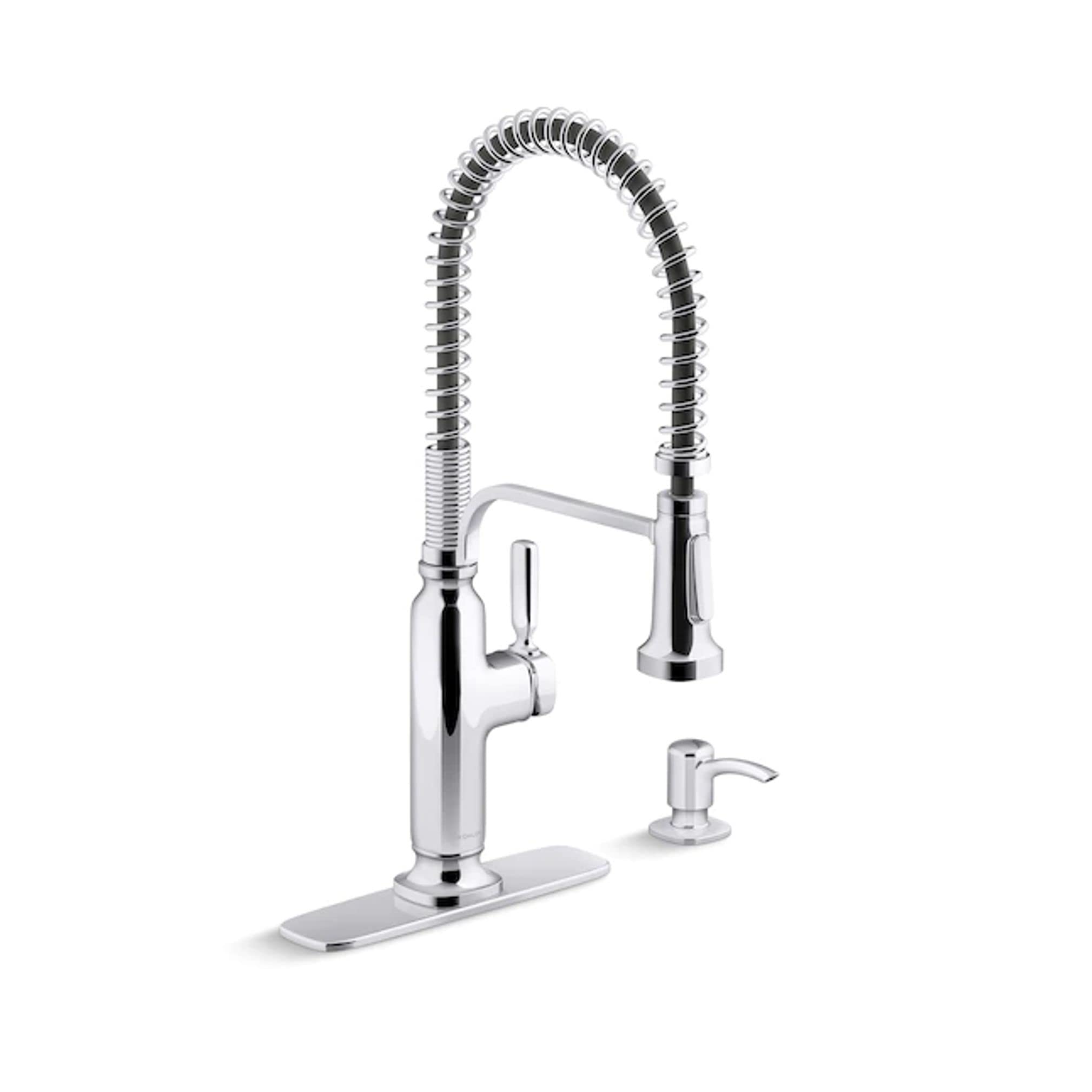 Kohler Ealing - Grifo de cocina de arco alto cromado pulido