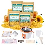 Beeswax Candle Making Supplies, 4LB Beeswax Candle Making Kit with Digital Wax Melter Pot, 100% Organic Beeswax Pellets, All-in-One DIY Bees Wax for Candle Making, Lip Balm, Lotion, Soap Making