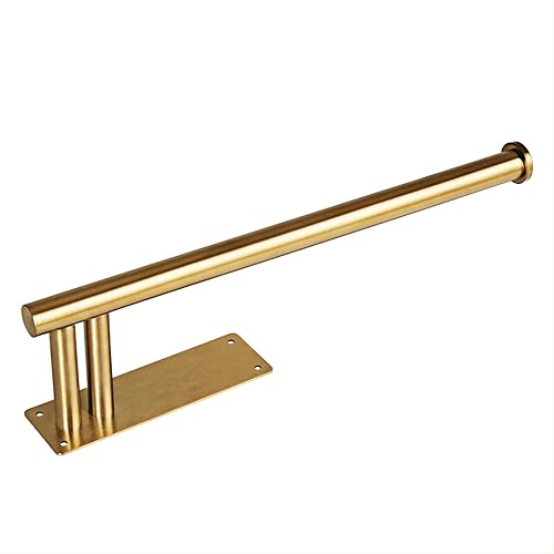 Soporte para toallas de papel debajo del gabinete, versión mejorada con dos varillas, soporte de pared para toallas de papel de acero inoxidable,