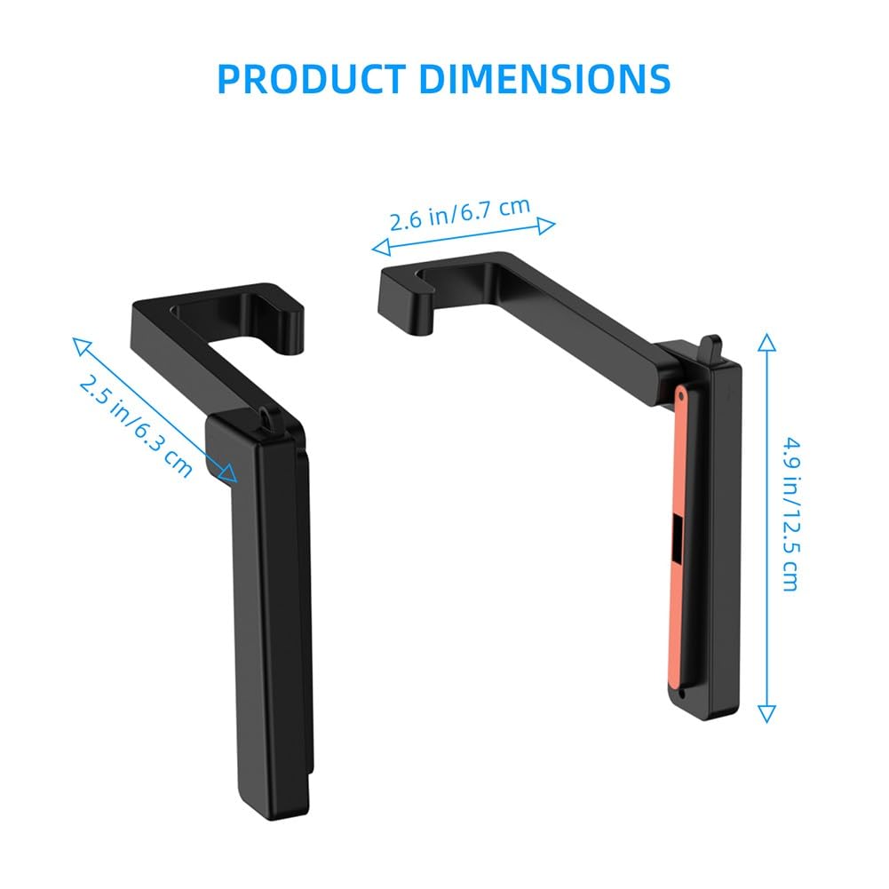 Supporto da auto 2 in 1 e set di impugnature per Nintendo Switch 2, supporto regolabile 180 con 2 impugnature per controller, design compatto in ABS, nero