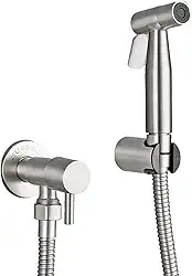 Ducha Higiênica 1/4 Volta Luxo Gatilho Aço Inoxidável 304 Diversas Cores - Brinovar (Prata)