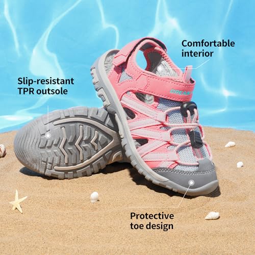 Image of DREAM PAIRS Boys Girls Closed-Toe Outdoor Summer Water Sport Sandals for Toddler /Little /Big Kid