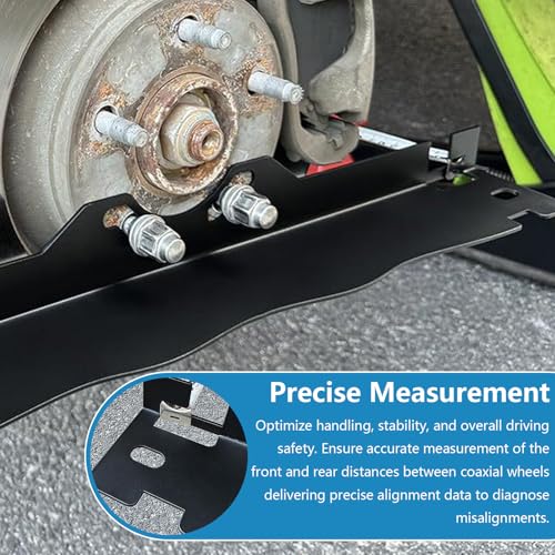 Image of 2 Pack Heavy-Duty Toe Alignment Tool Plates, Upgraded Stainless Steel Automotive Accurate Wheel Alignment Measurements with Hanging Holes for Wall Storage (Includes 2 Tape Measures)