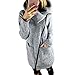 Produktbild JURTEE Damen Winter Mäntel,Frauen Winterjacke Taschen Einfarbig Übergangsjacke Reißverschluss Kapuzenpullover Mit Kapuze Revers Sweatshirt Outwear(Medium,Grau)